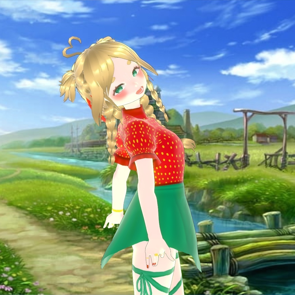 Strawberry Character いちご キャラクター 3D model 3Dモデルです