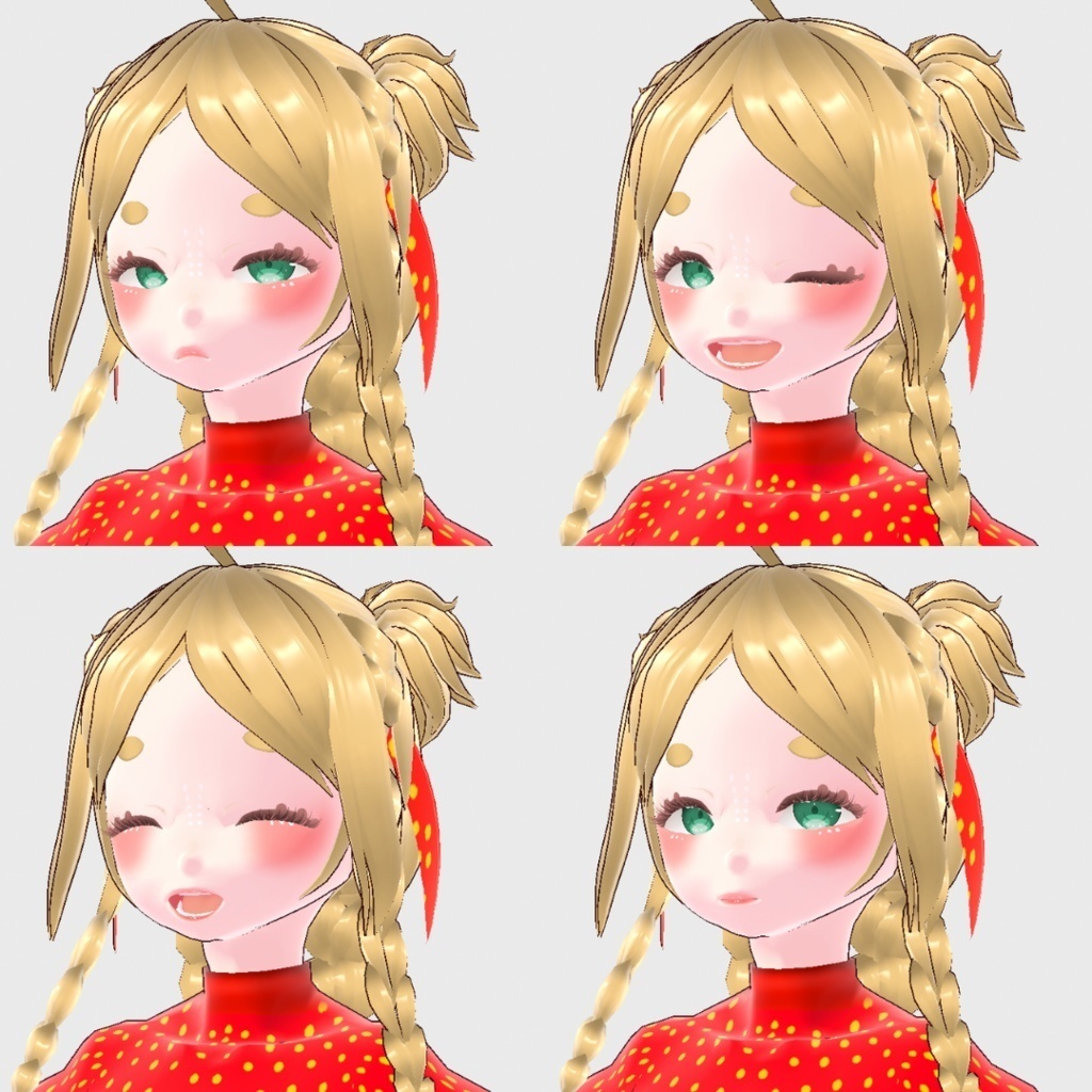 Strawberry Character いちご キャラクター 3D model 3Dモデルです