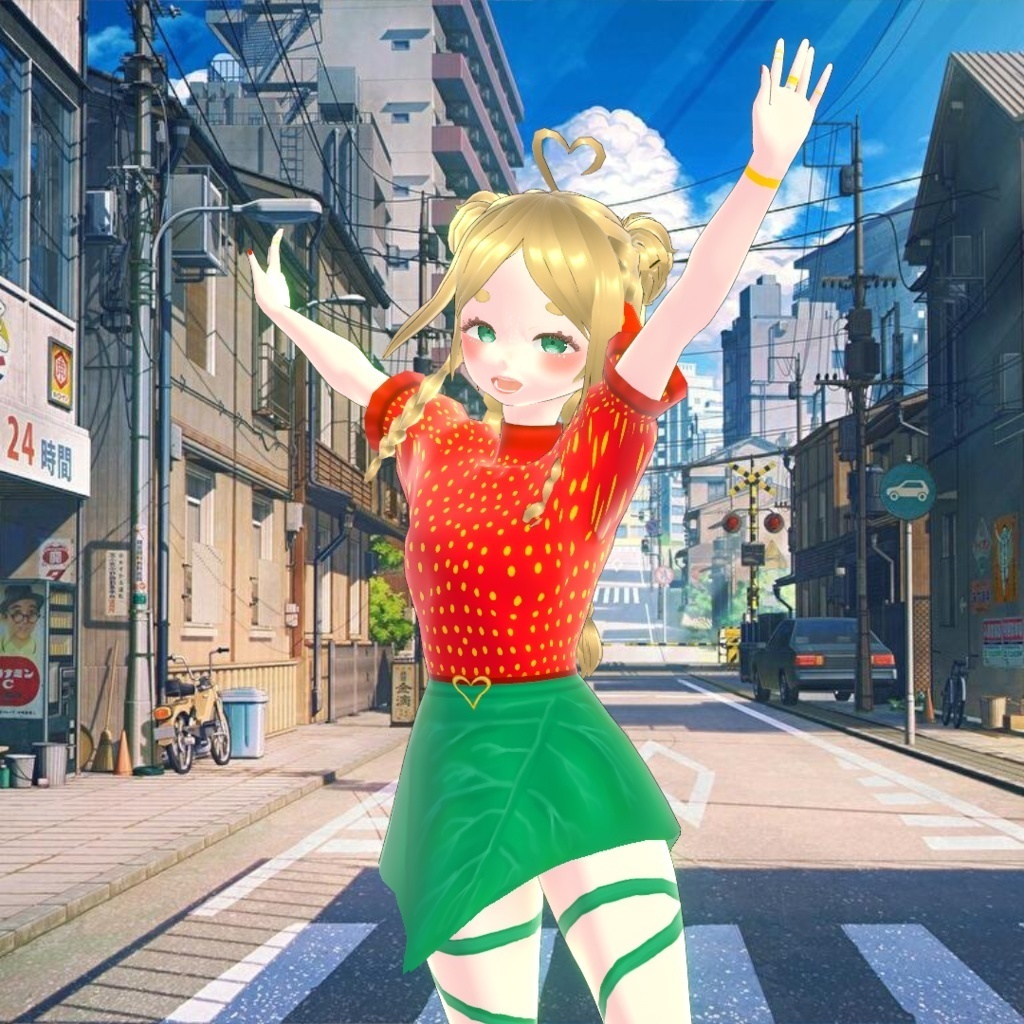 Strawberry Character いちご キャラクター 3D model 3Dモデルです