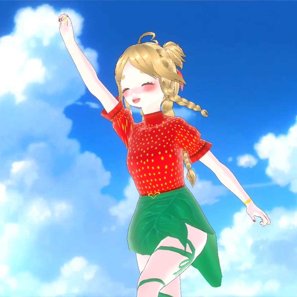 Strawberry Character いちご キャラクター 3D model 3Dモデルです