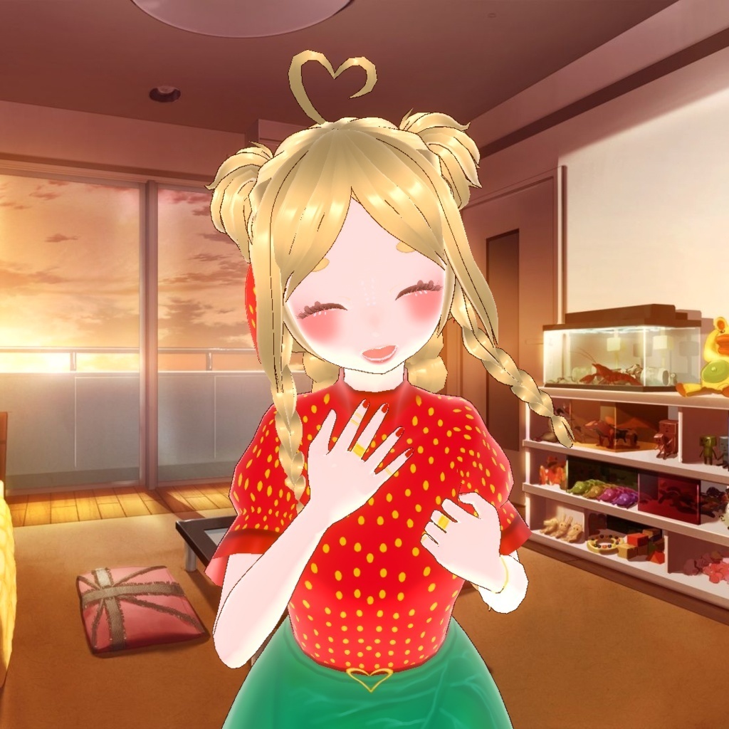 Strawberry Character いちご キャラクター 3D model 3Dモデルです