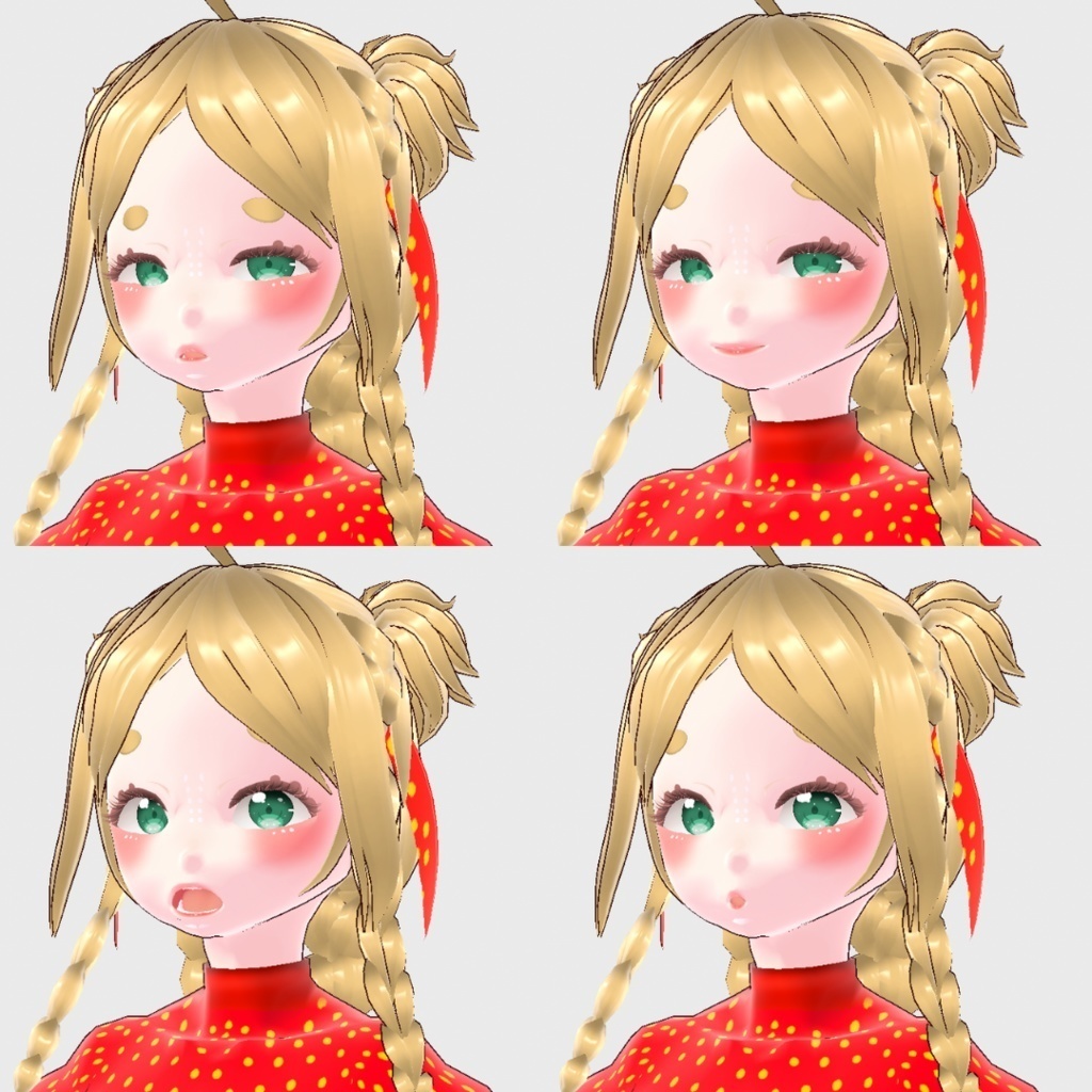 Strawberry Character いちご キャラクター 3D model 3Dモデルです