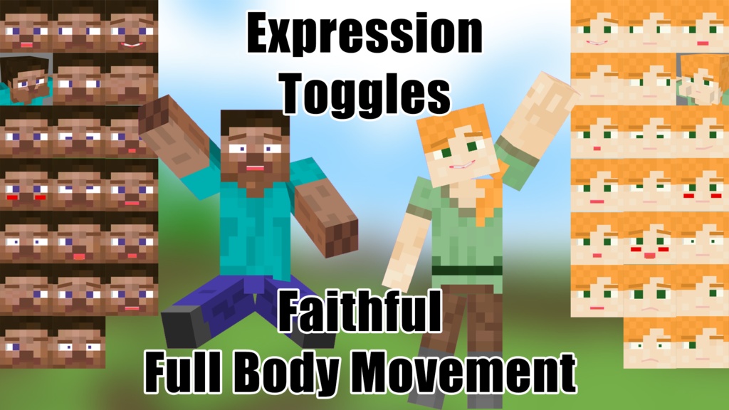 Blocky Vtuber Models! Minecraft Skin Compatible