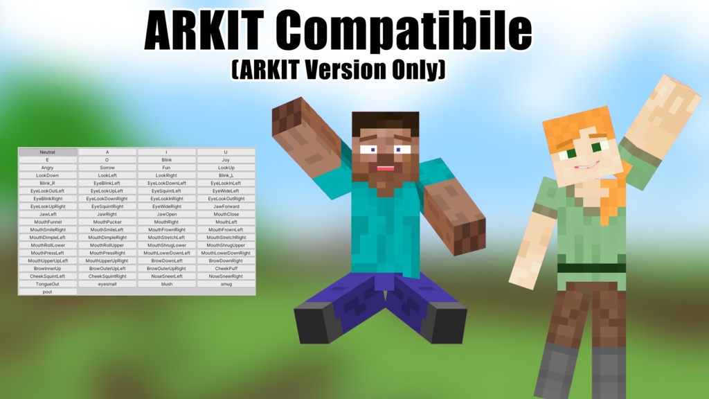 Blocky Vtuber Models! Minecraft Skin Compatible