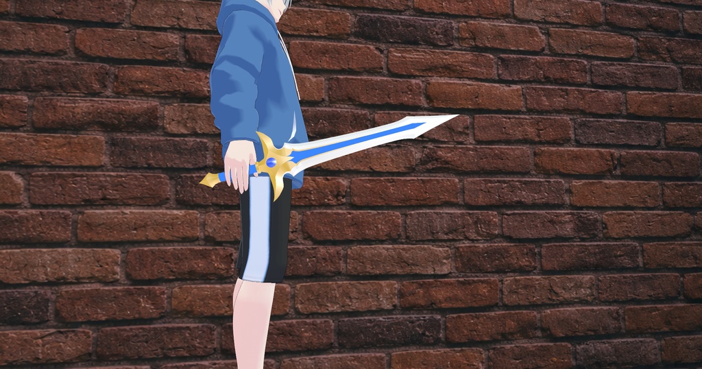 【ローポリアクセサリー】青い剣