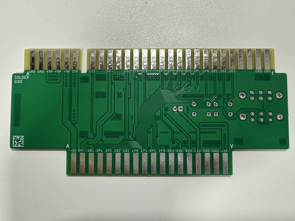 KONAMI 配列 → JAMMA 配列 変換ハーネス基板