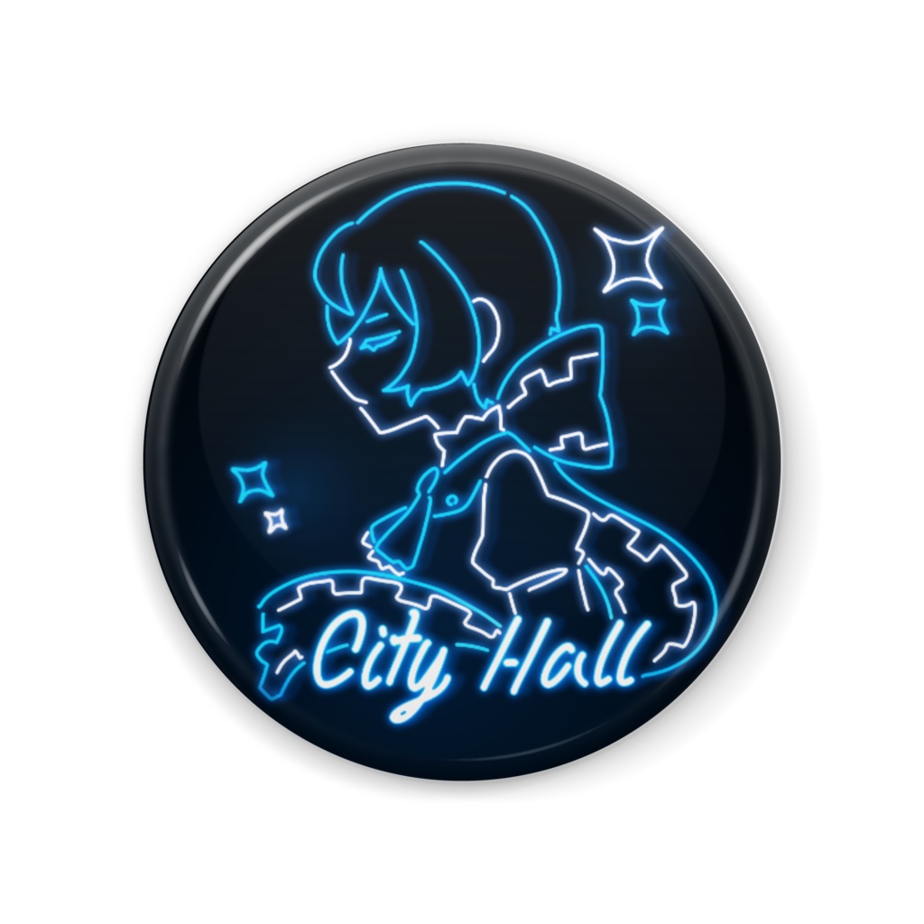 ネオン風 City✧︎Hall 缶バッジ