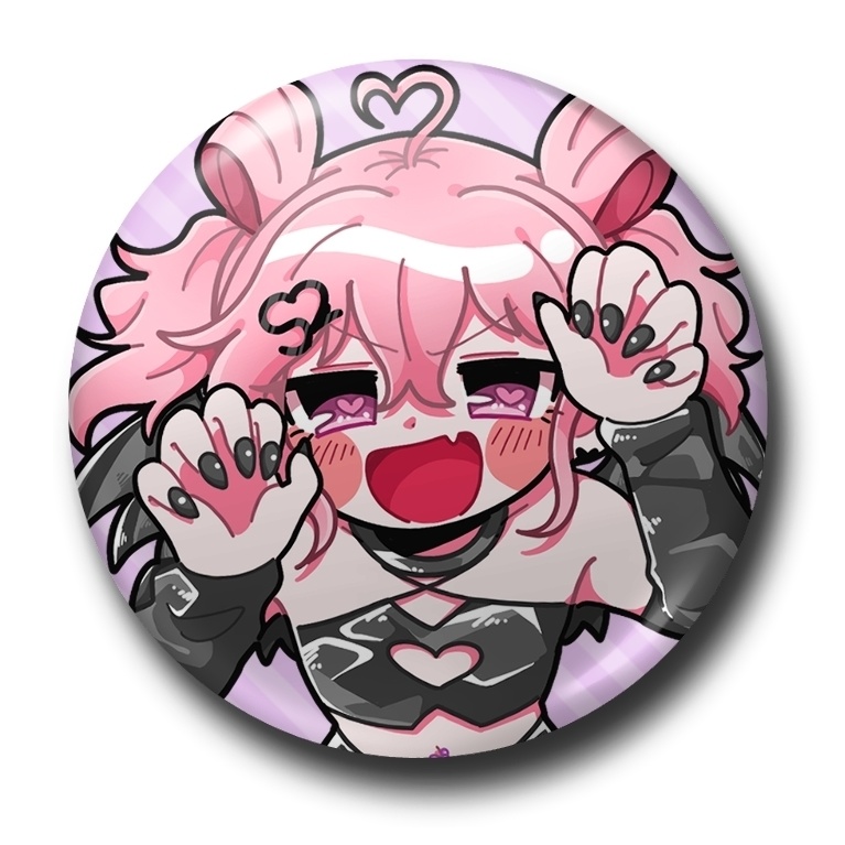 えすつーの小悪魔かわいい缶バッジ【手書きメッセージつき】