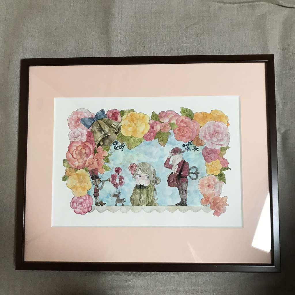 水彩原画《片想い》