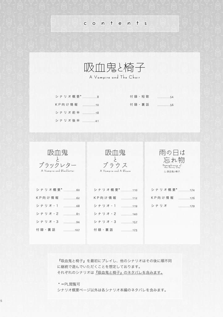 書籍版CoCシナリオ集『吸血鬼と椅子』