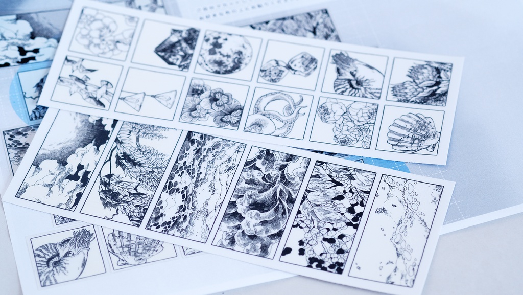 ペン画セルフカットシール
