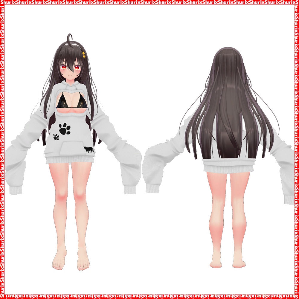 【ここあ用】萌袖水着パーカー