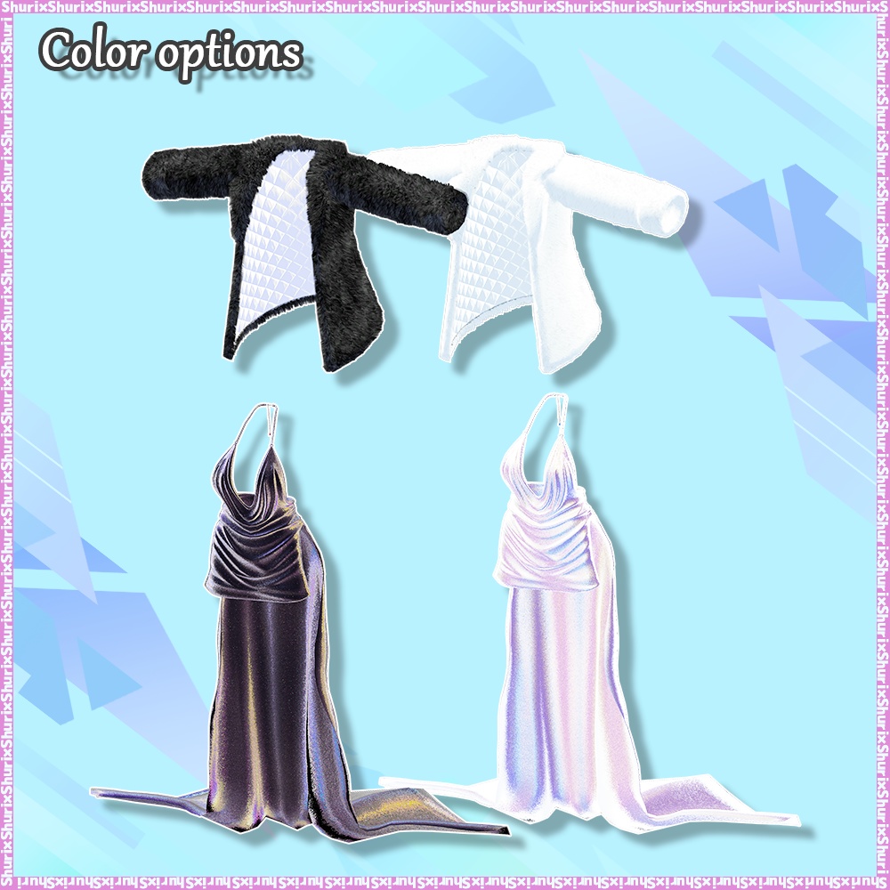 【複数アバター対応】ミッドナイトドレス【ラシューシャ・舞夜】