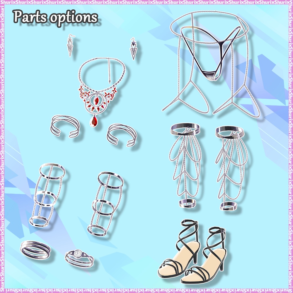 【複数アバター対応】ミッドナイトドレス【ラシューシャ・舞夜】