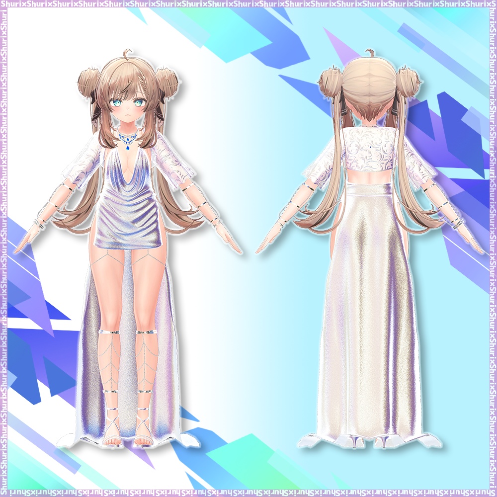 【複数アバター対応】ミッドナイトドレス【ビナア・マヌカ】