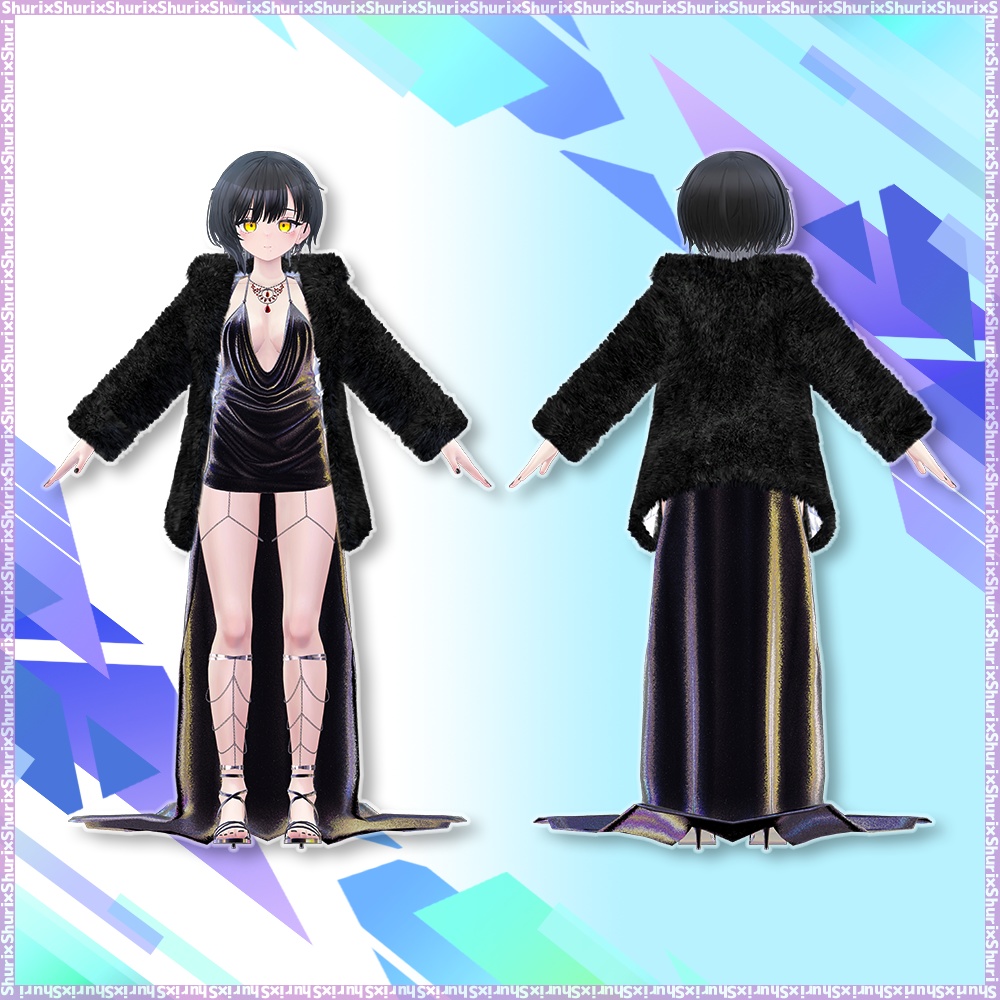 【複数アバター対応】ミッドナイトドレス【ビナア・マヌカ】