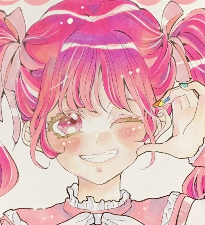 【手描きミニ色紙 / 一点物】オリジナルイラスト