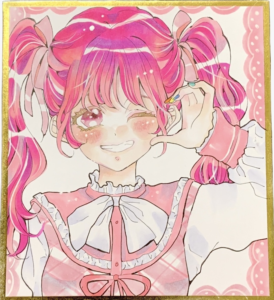 【手描きミニ色紙 / 一点物】オリジナルイラスト