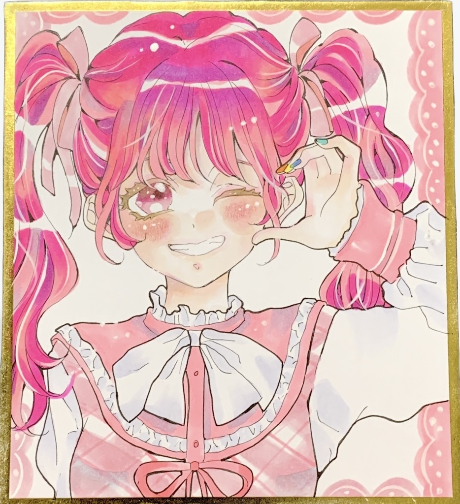 手書きイラストオーダー 色紙12cmサイズ