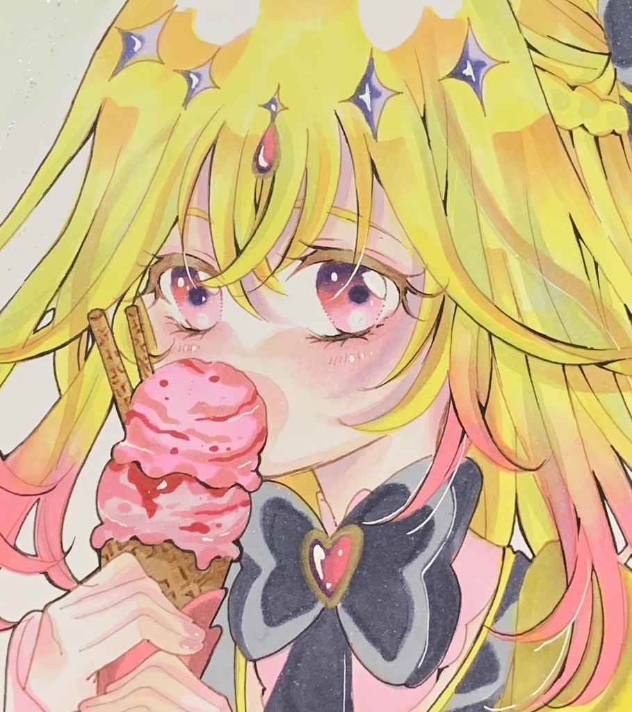 色紙　手描きイラスト　名探偵プリキュア　キュアアルカナ•シャドウ