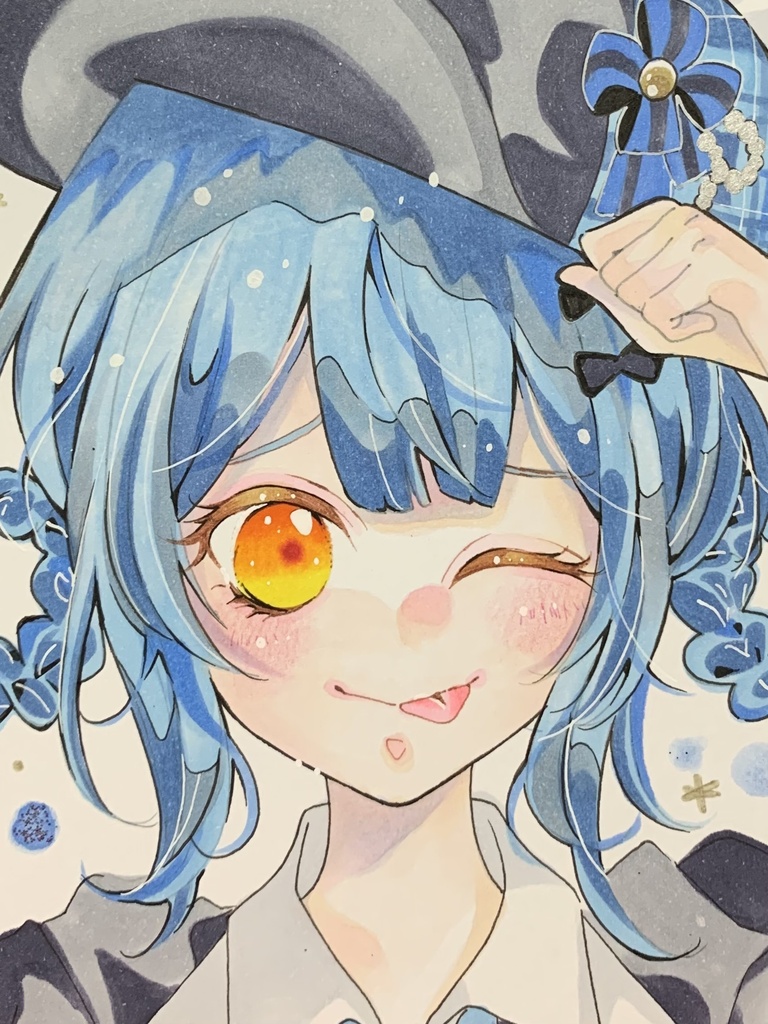 魔法少女ノ魔女裁判　まのさば　橘シェリー　手書きイラスト　色紙