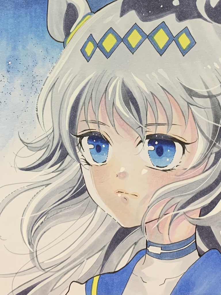 ウマ娘 オグリキャップ 手描きイラスト ファンアート色紙