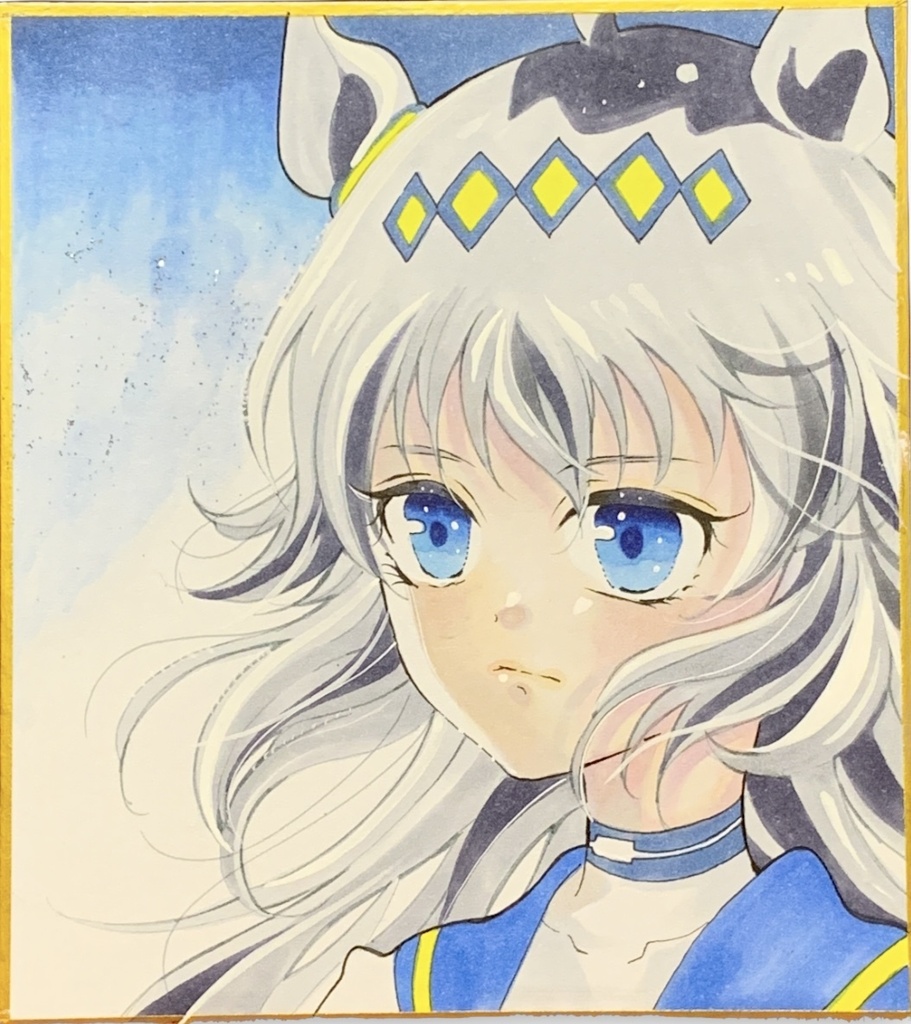 ウマ娘 オグリキャップ 手描きイラスト ファンアート色紙