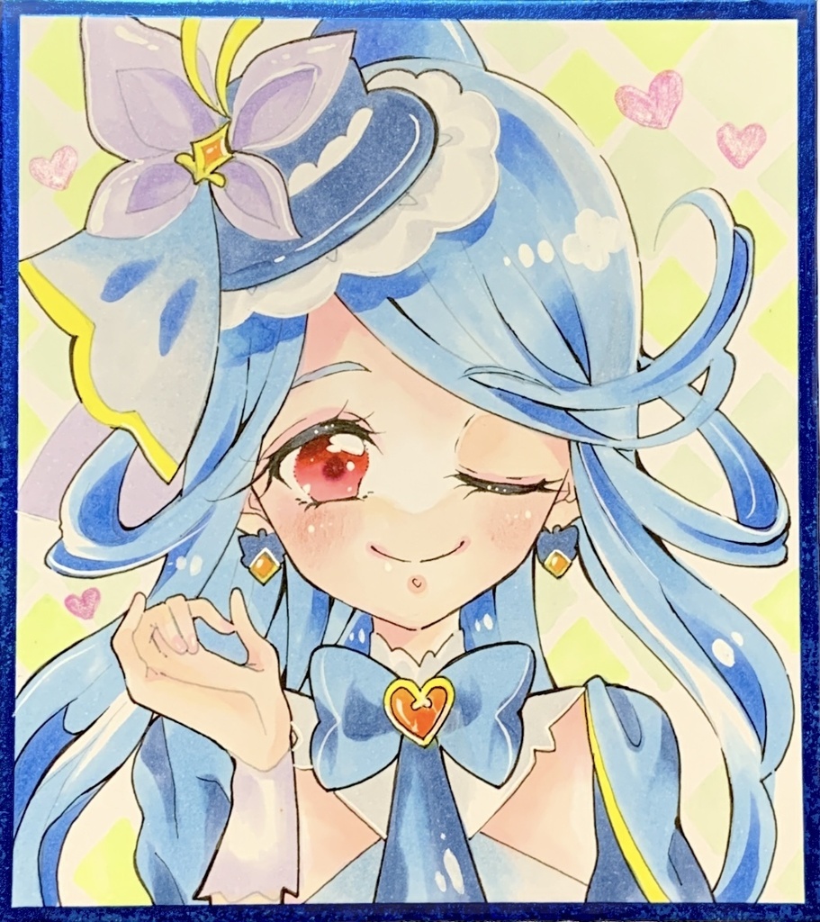 色紙　手描きイラスト　名探偵プリキュア　キュアエクレール