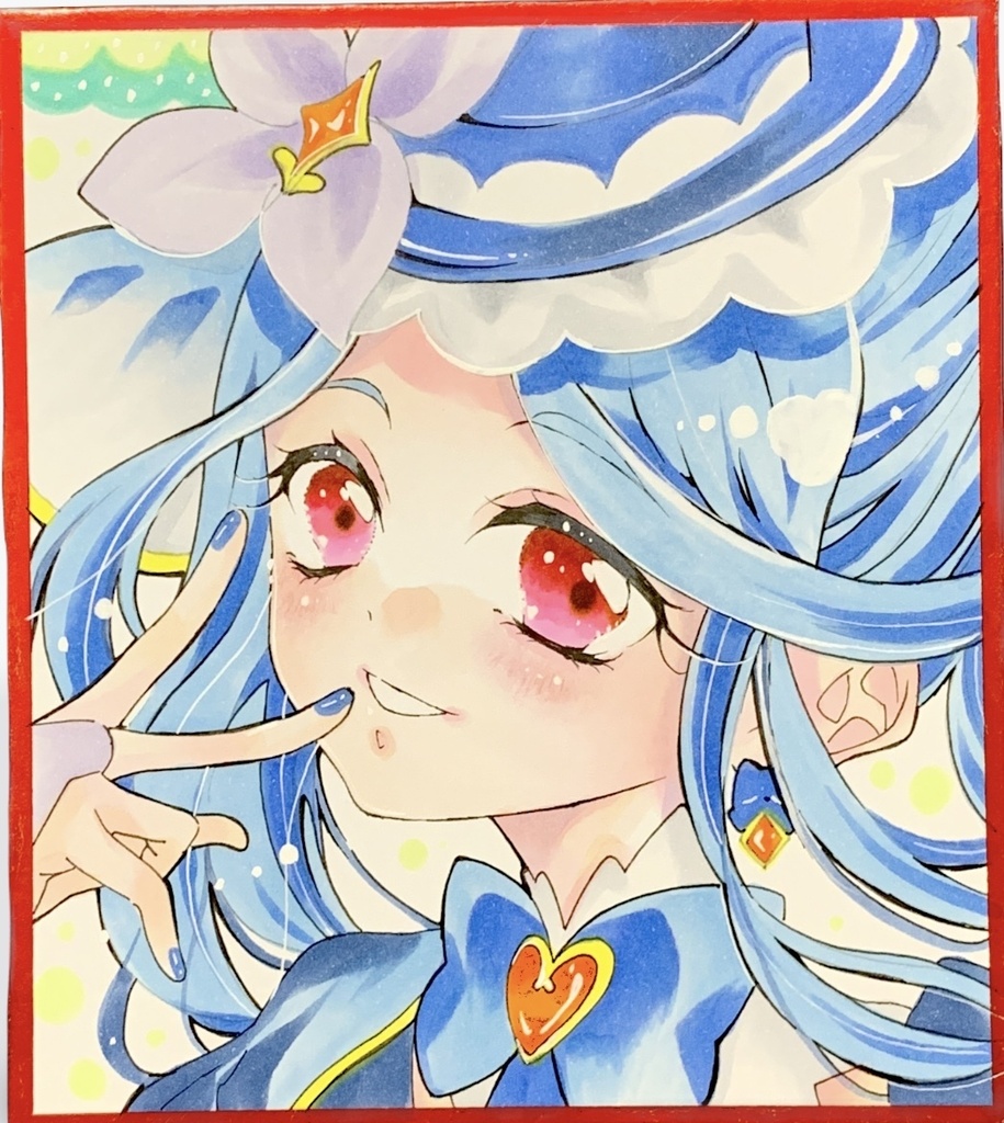 色紙　手描きイラスト　名探偵プリキュア　キュアエクレール