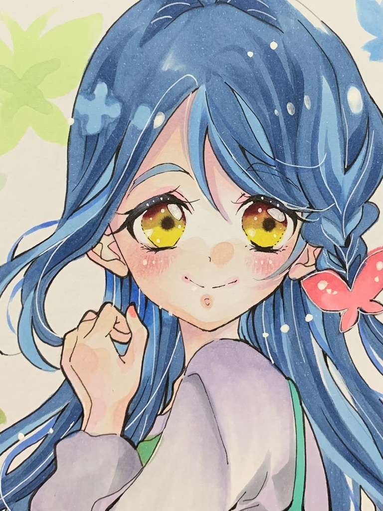 帆羽くれあ 色紙 手描きイラスト 名探偵プリキュア ファンアート