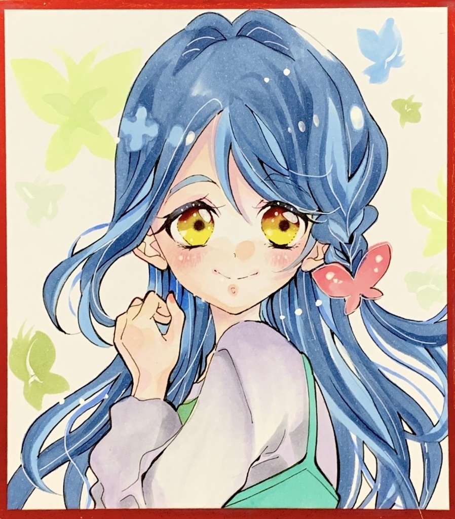 帆羽くれあ　色紙　手描きイラスト　名探偵プリキュア　ファンアート