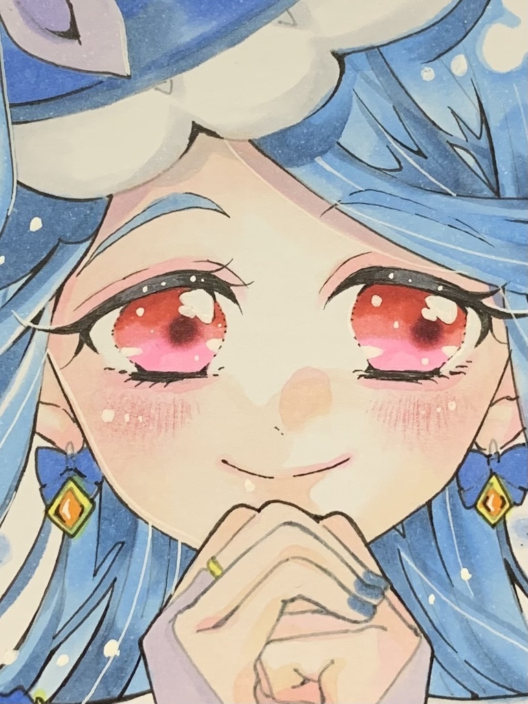 キュアエクレール色紙 手描きイラスト 名探偵プリキュア ファンアート