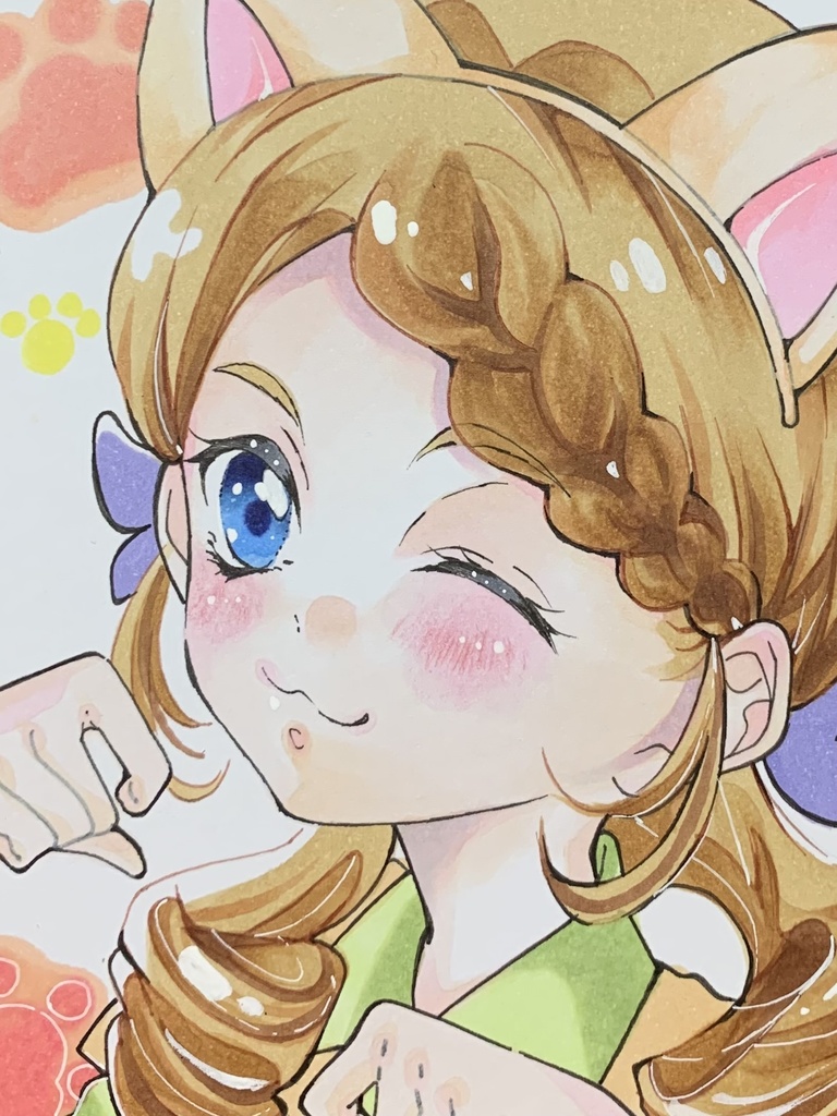 来栖エリザ 色紙 手描きイラスト 名探偵プリキュア ファンアート