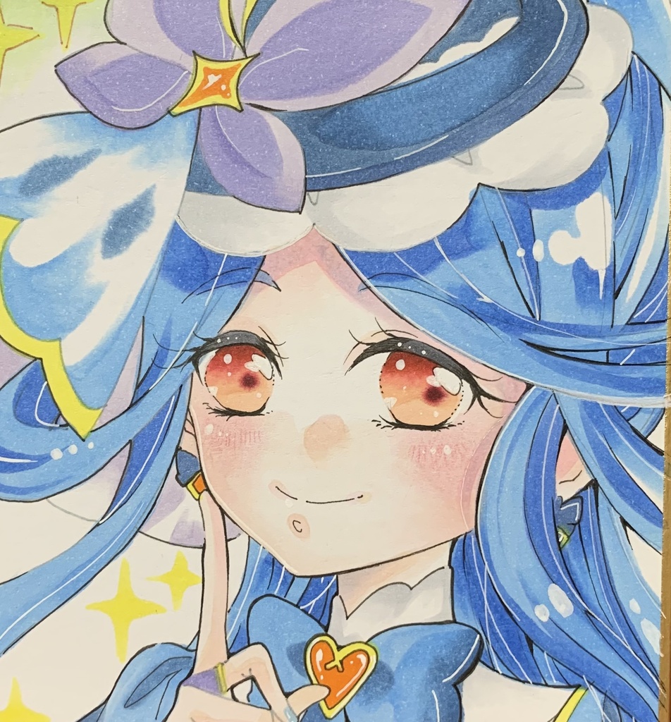 キュアエクレール色紙 手描きイラスト 名探偵プリキュア ファンアート