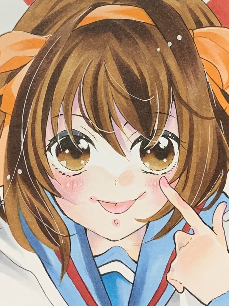 手描きイラスト ファンアート 涼宮ハルヒの憂鬱 色紙