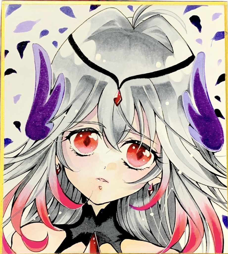 色紙　手描きイラスト　名探偵プリキュア　キュアアルカナ•シャドウ　ファンアート