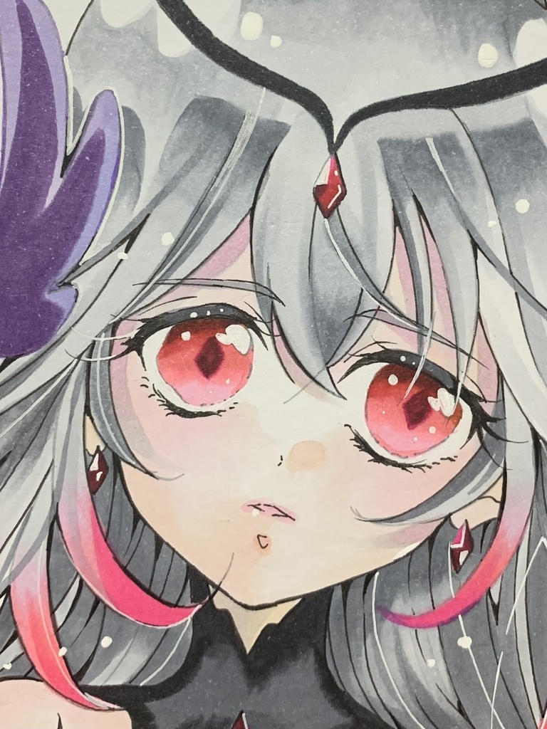 色紙 手描きイラスト 名探偵プリキュア キュアアルカナ•シャドウ ファンアート