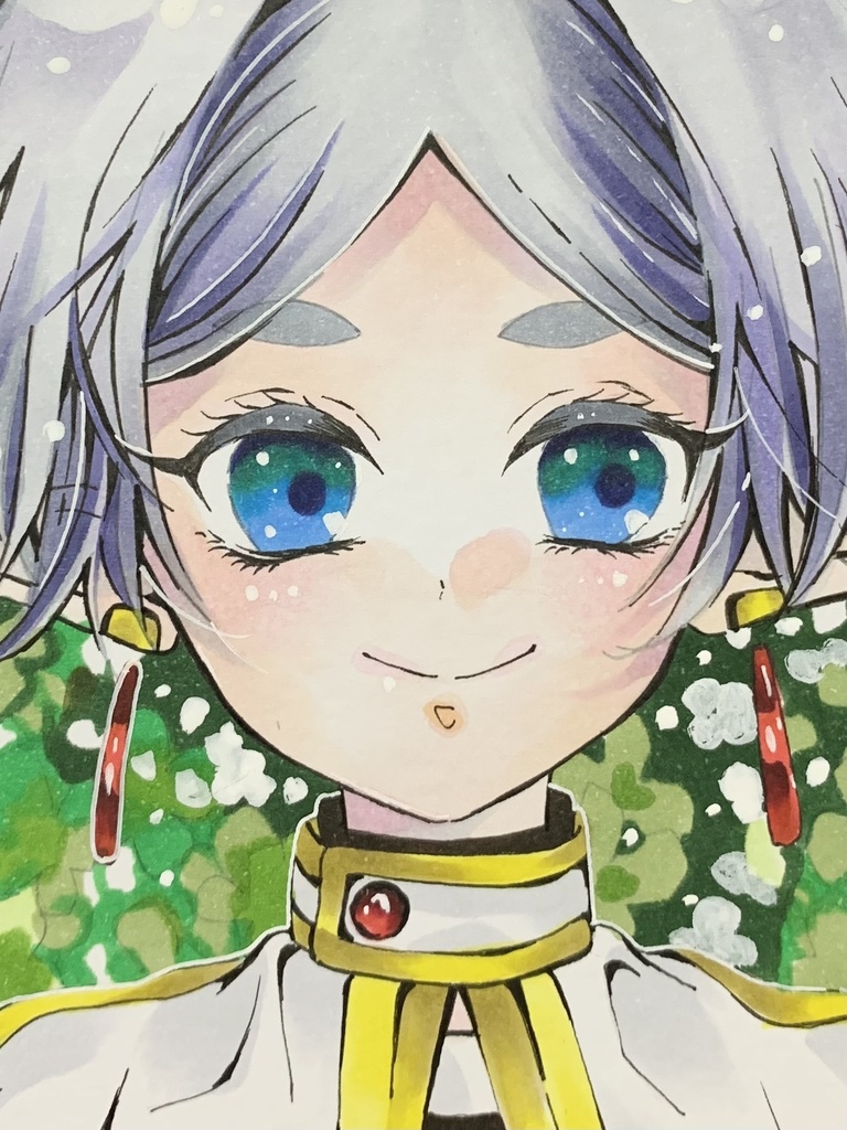 手描きイラストファンアート「葬送のフリーレン フリーレン」(色紙)