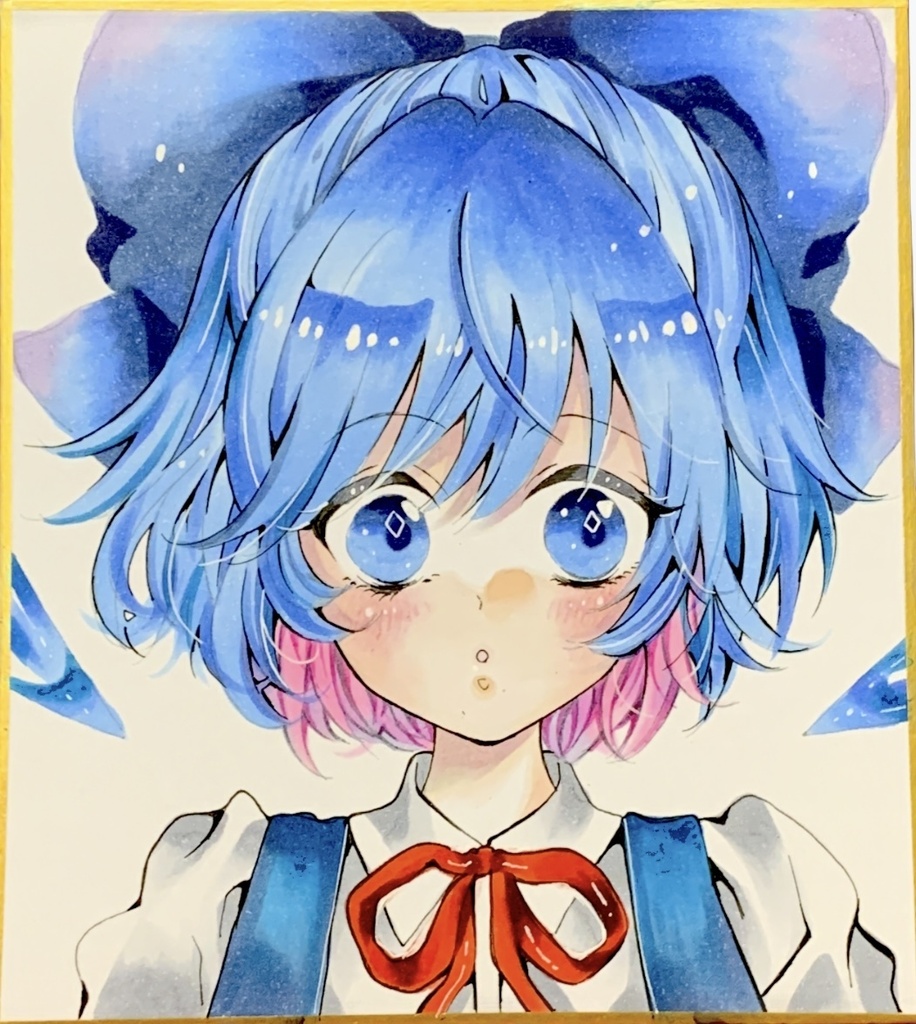 手描きイラスト ファンアート 東方project チルノ
