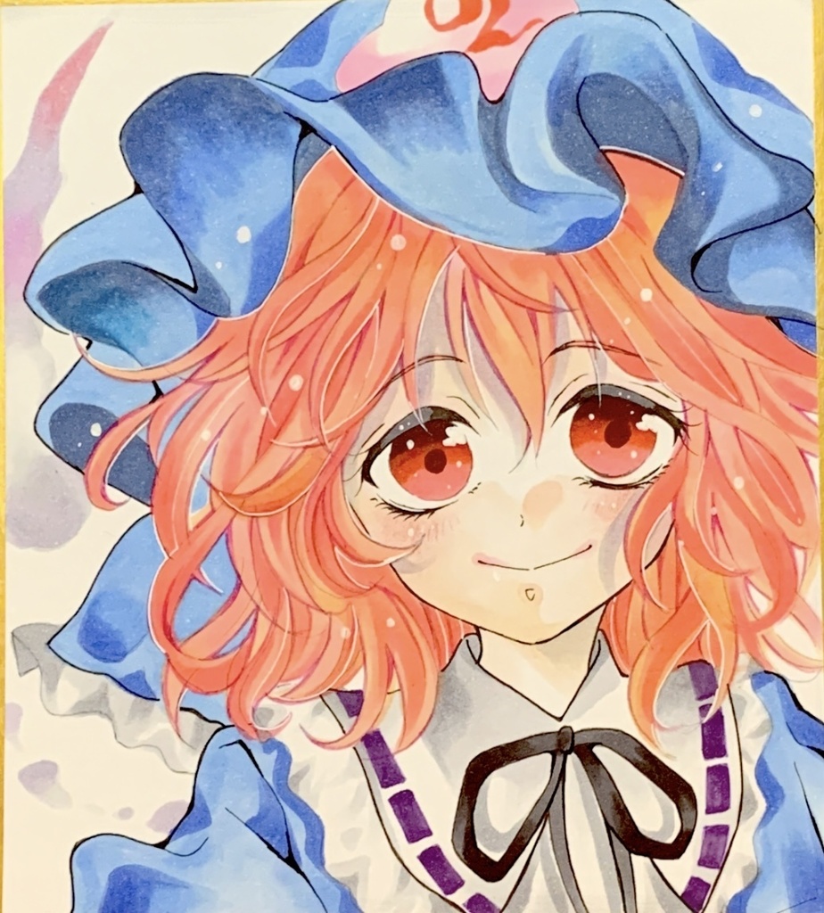 西行寺幽々子イラスト　色紙　ファンアート