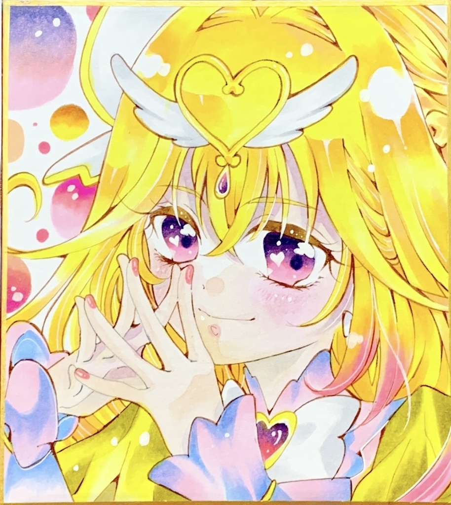 色紙　手描きイラスト　名探偵プリキュア　キュアアルカナ　ファンアート