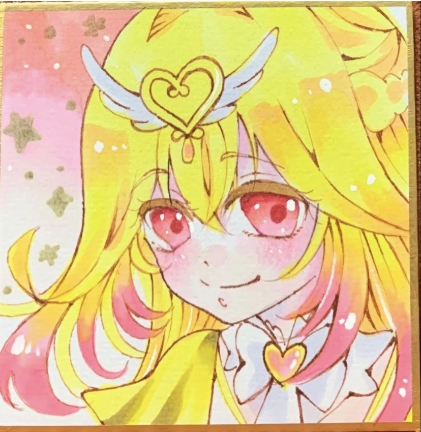 豆色紙　手描きイラスト　名探偵プリキュア　キュアアルカナ　ファンアート