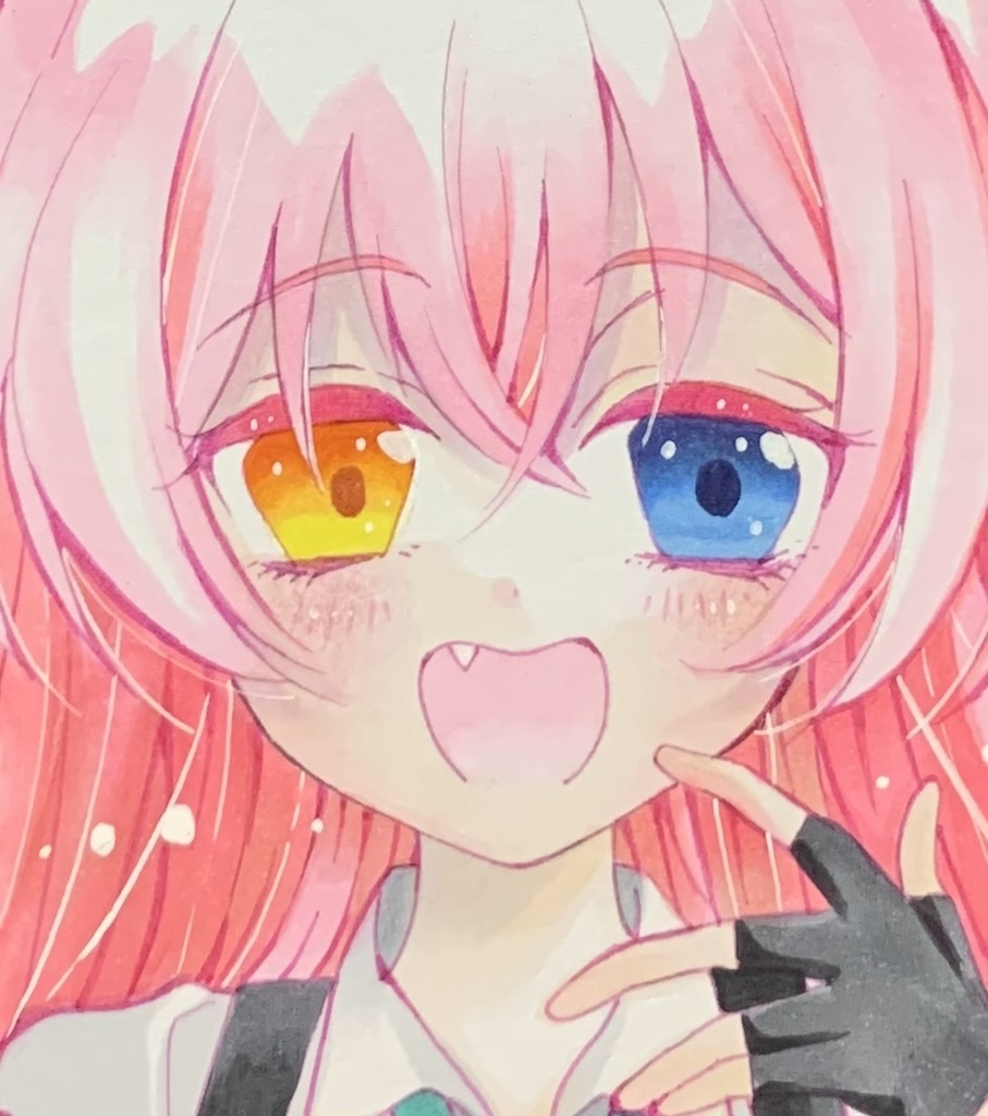 手描き色紙イラスト ブルーアーカイブ 小鳥遊ホシノ ファンアート