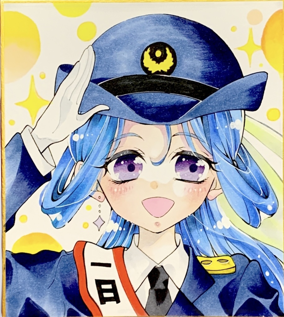 色紙　手描きイラスト　名探偵プリキュア　家入しるく　ファンアート