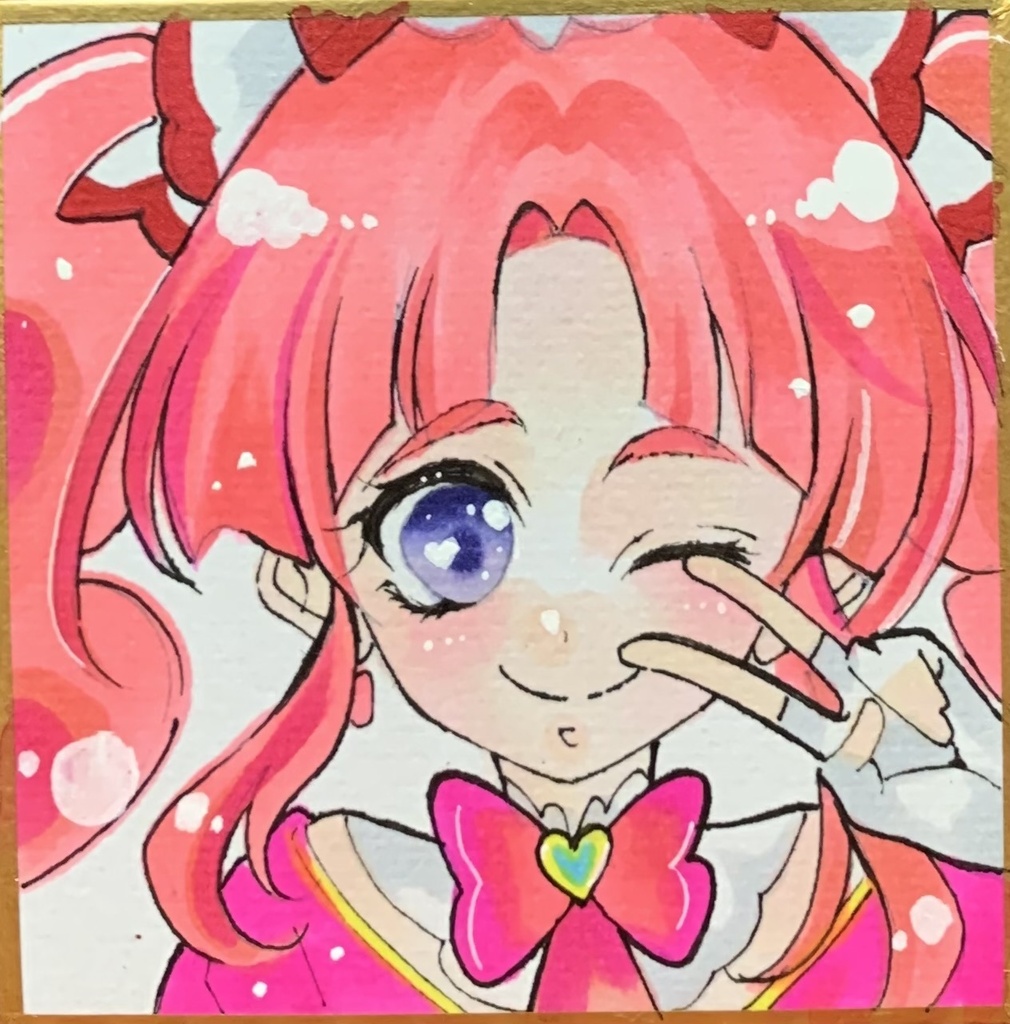 豆色紙　手描きイラスト　名探偵プリキュア　キュアミスティック　ファンアート