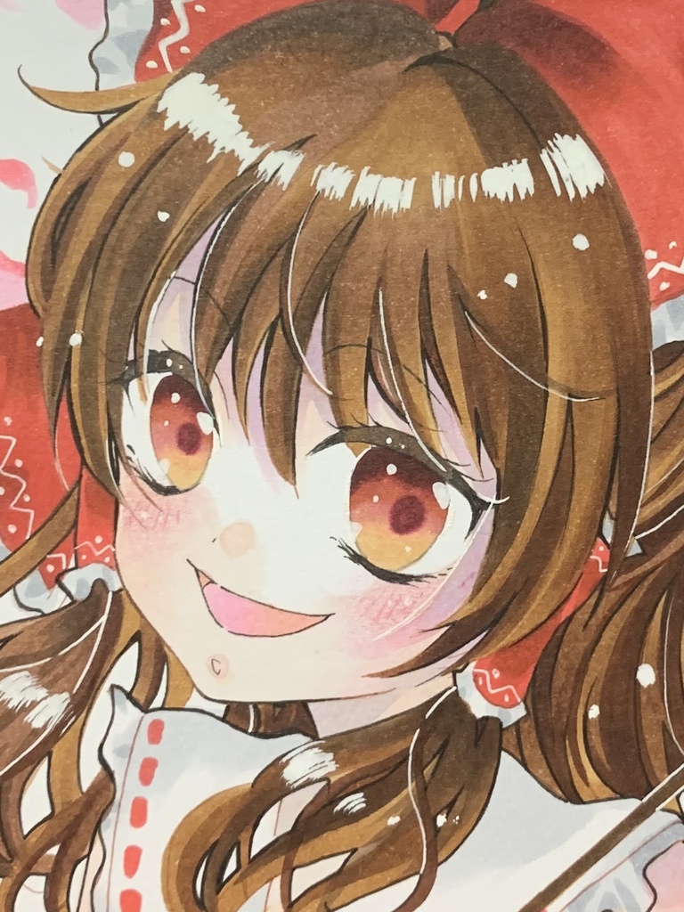 手描きイラスト ファンアート 東方project 博麗霊夢