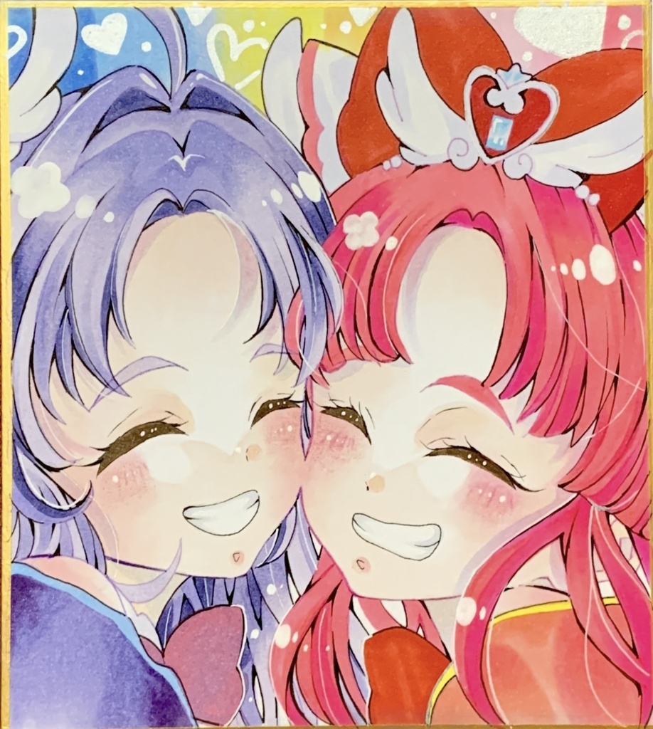 色紙　手描きイラスト　名探偵プリキュア　