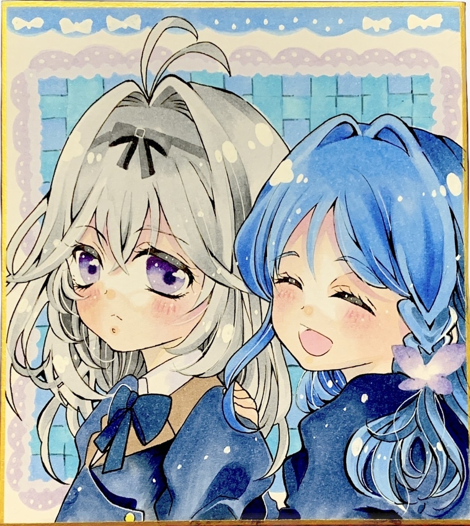 色紙　手描きイラスト　名探偵プリキュア