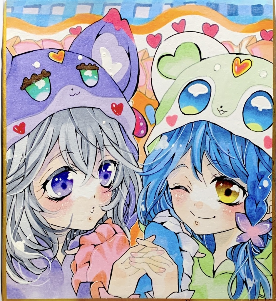 名探偵プリキュア　帆羽くれあ　森亜るるか　手描きイラスト