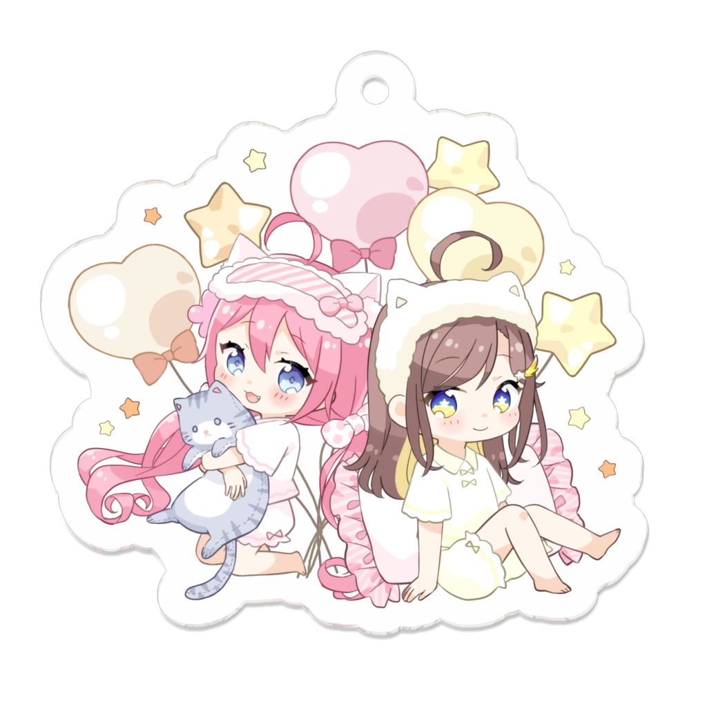 きらりとかりんのパジャマアクリルキーホルダー